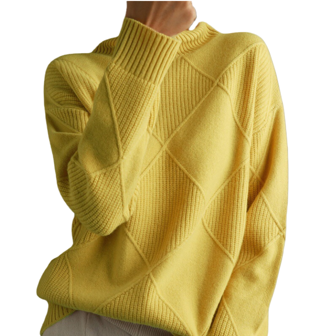 Pull Femme Cachemire Col Roulé Coupe Moderne - Foivo