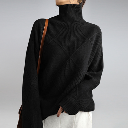Pull Cachemire Femme Col Roulé Moderne 6