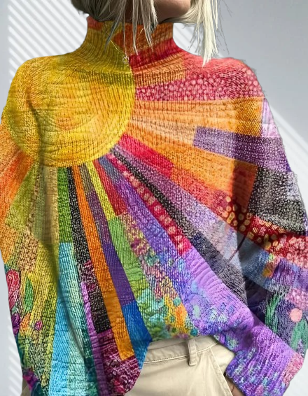 Pull Col Roulé Coloré pour Femmes Chic 1
