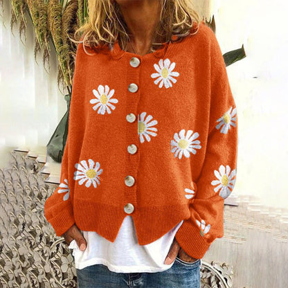 Pull Femme Floral Chic à Manches Longues 1