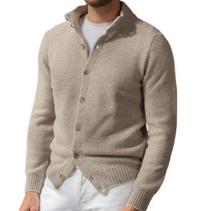 Pull Homme Maille Ajustée Col Châle Hiver - Foivo