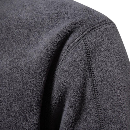 Pull Over Homme Fleece Décontracté Col Rabattu Manches Longues 4