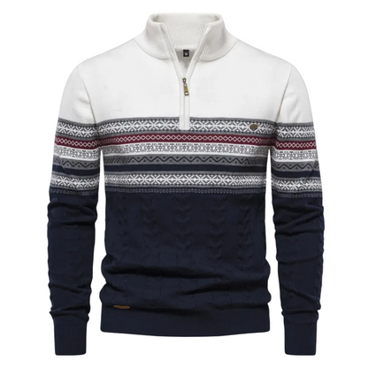 Pull Zippé Homme Coton Coupe Ajustée - Foivo