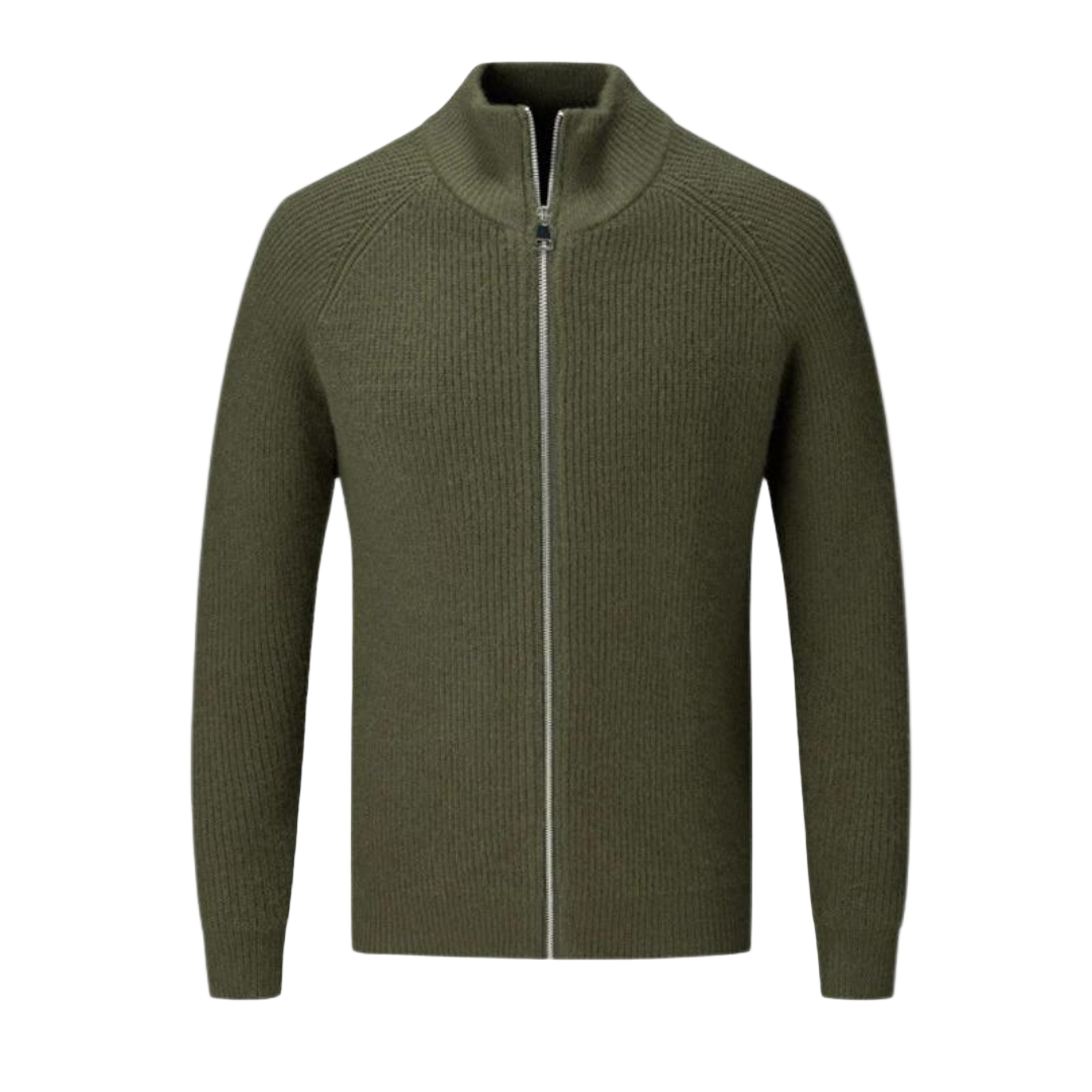 Pull Zippé Homme Coton Coupe Classique - Foivo