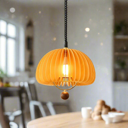 Lampe Pendante Champêtre en Bois et Métal - Foivo