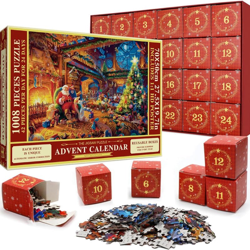 Puzzle Calendrier de lAvent Enfant Scène Festive