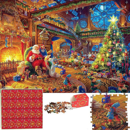 Puzzle Calendrier de lAvent Enfant Scène Festive