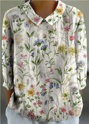 Chemise femme légère fleurs été - BlxckFR