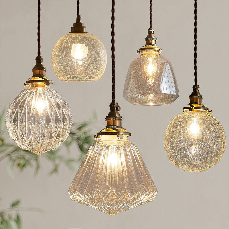 Luminaire Suspendu Verre Clair Design Scandi - Foivo