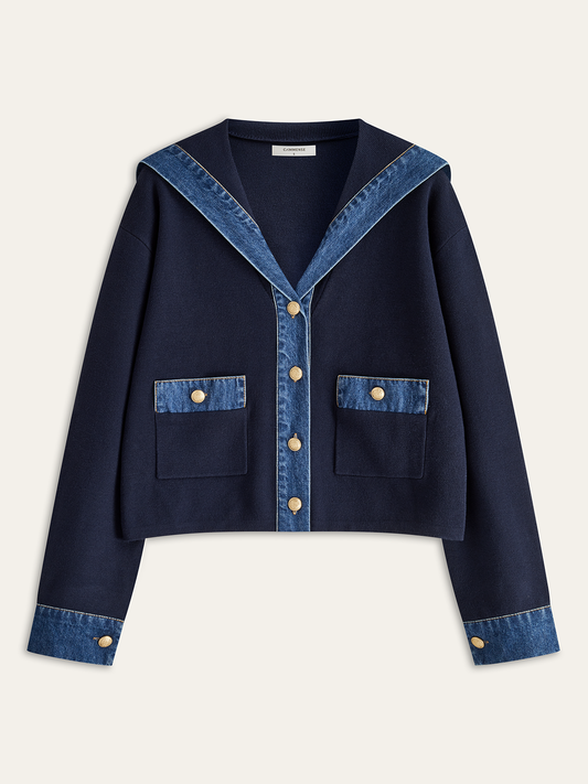 Veste Jean Dénim Classique | Tricot Doux et Décontracté - Foivo