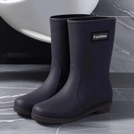 Bottes de Pluie Imperméables Femme Talon Moyen - Foivo