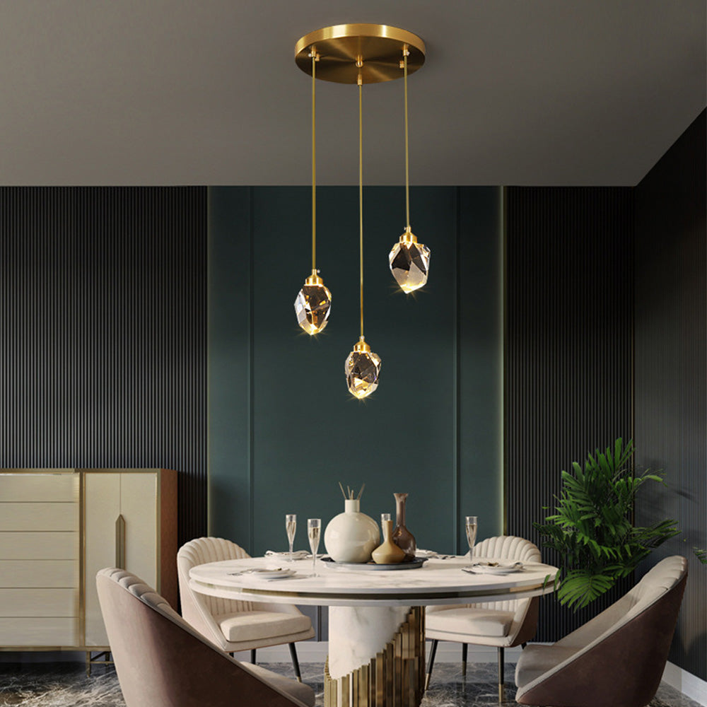 Lampe Suspendue Goutte d'Eau Dorée