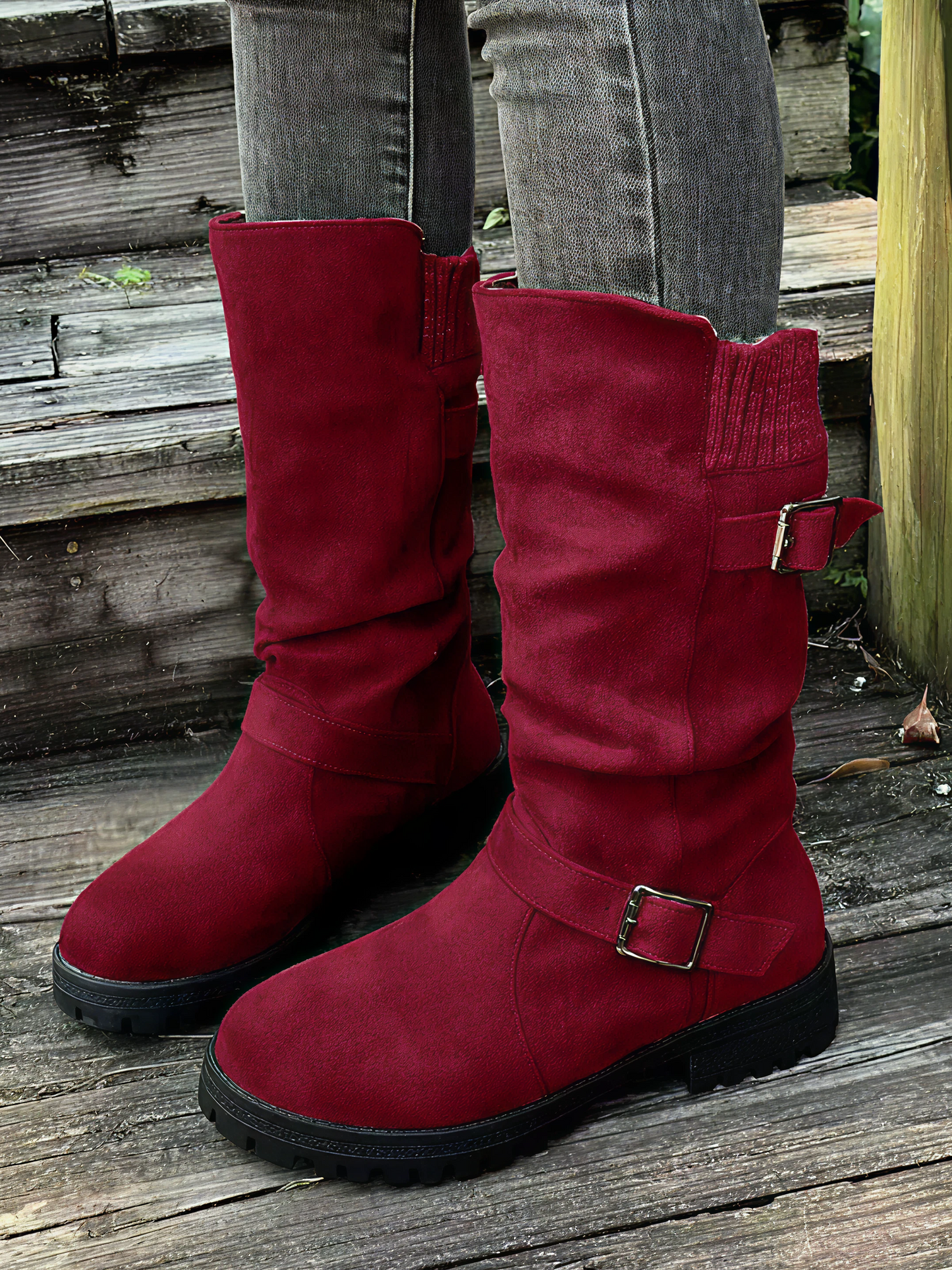 Bottes Hiver Chaude et Élégante avec Boucles