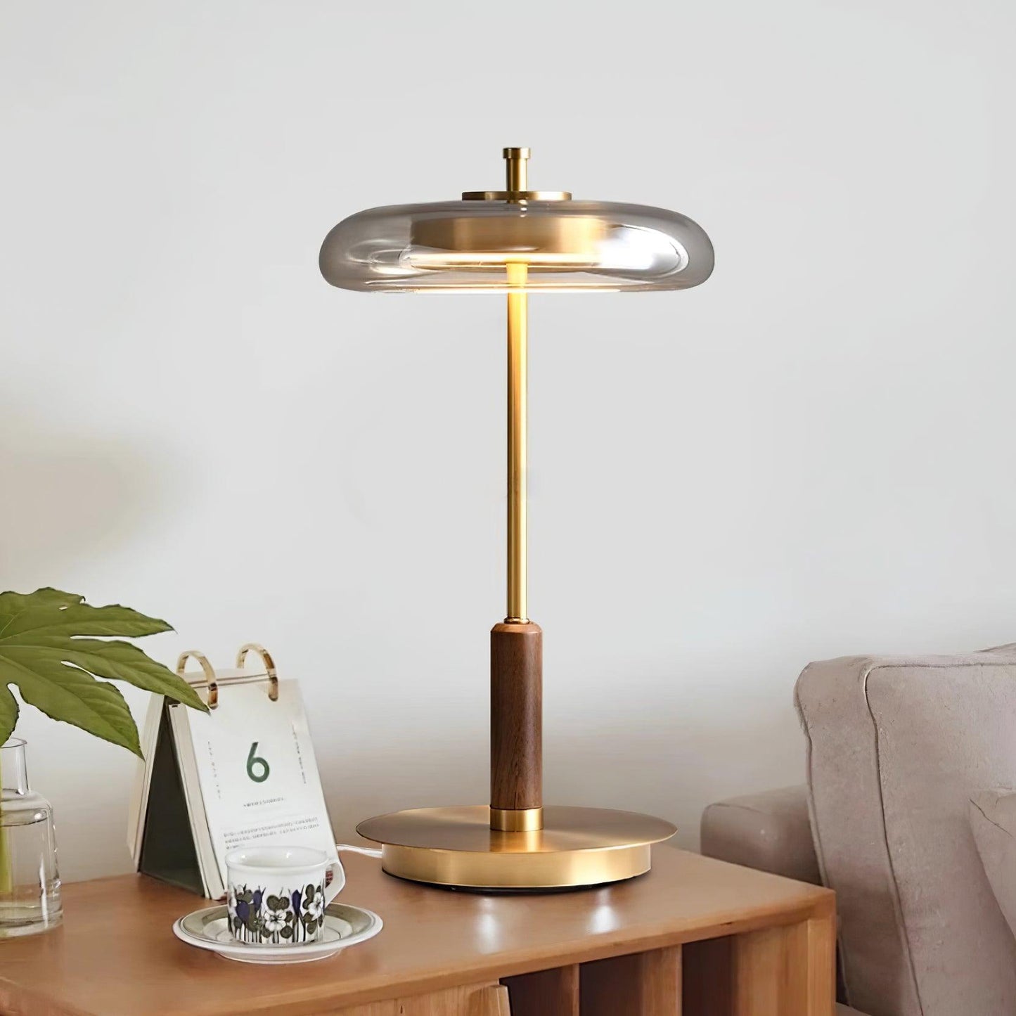 Lampe de Bureau Élégante en Verre et Métal avec LED - Foivo