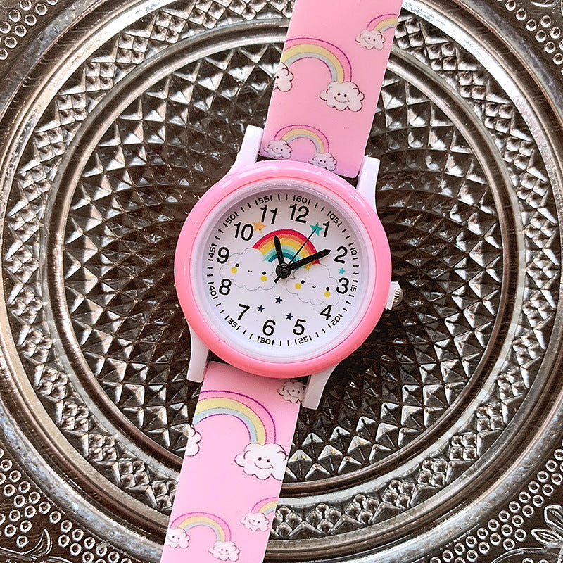 Montre Arc-en-Ciel Enfant, Bracelet Caoutchouc, Apprendre l'Heure - BlxckFR