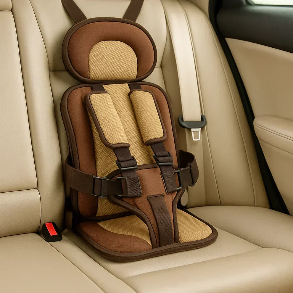 Rehausseur voiture enfant avec dossier et harnais réglable, assise rembourrée pour trajets en voiture-accessoires-Marron-S (Age 0-4)-Oslo France