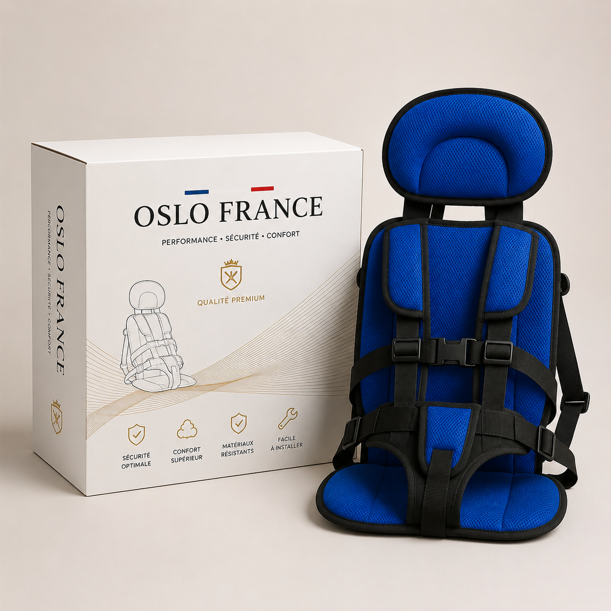 Rehausseur voiture enfant avec dossier harnais réglable assise - Foivo