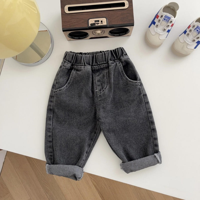 Pantalon Garçon Décontracté – Coton, Ceinture Réglable, Bleu Marine, Noir, Pêche, 0-5 Ans