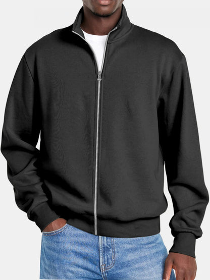 Pull zippé homme Col montant Coupe moderne