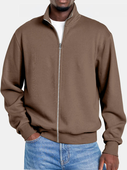Pull zippé homme Col montant Coupe moderne