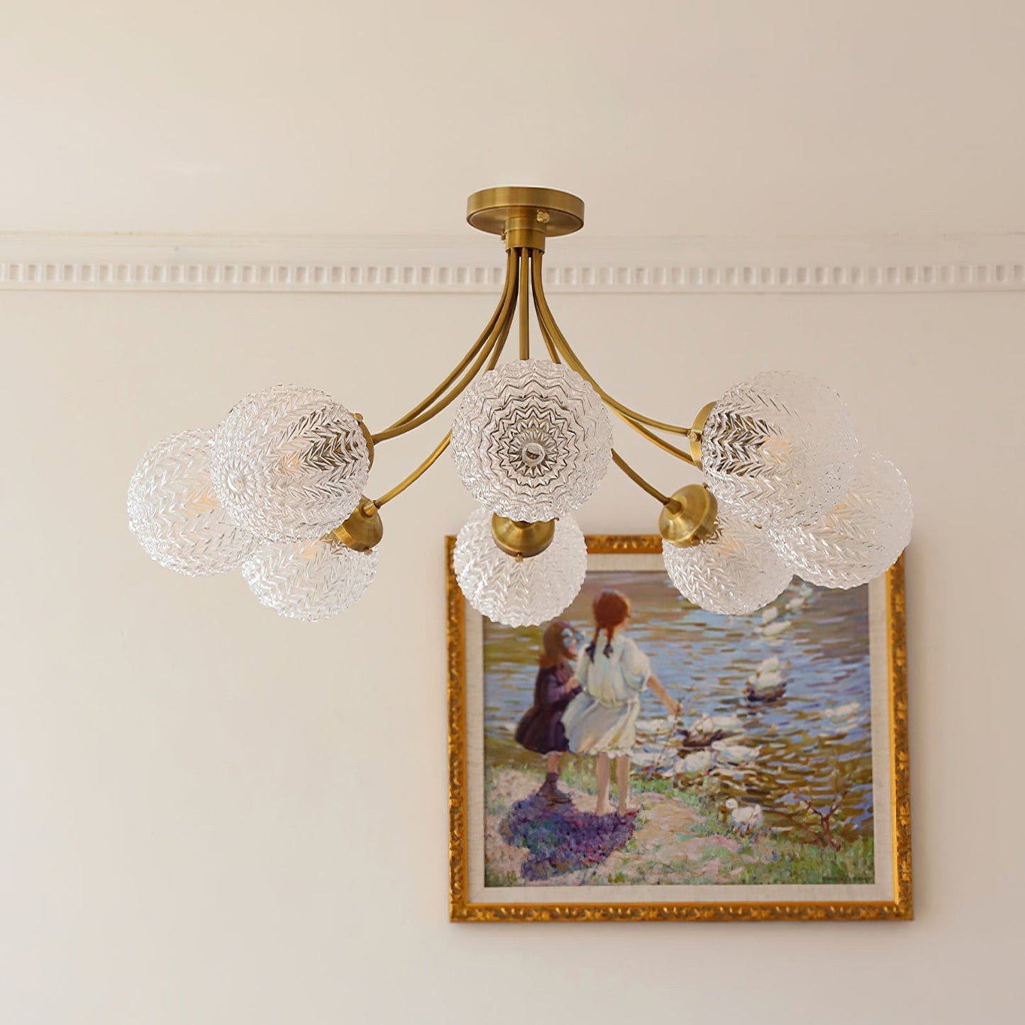 Luminaire Plafond Rétro en Verre | Déco Élégante et Chaleureuse