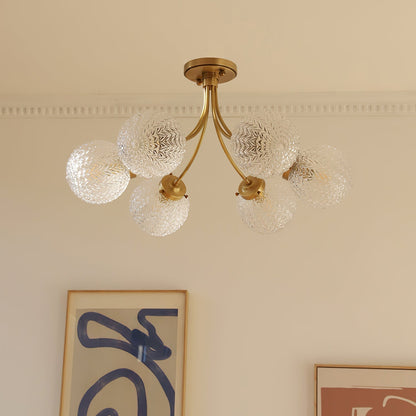 Luminaire Plafond Rétro en Verre | Déco Élégante et Chaleureuse