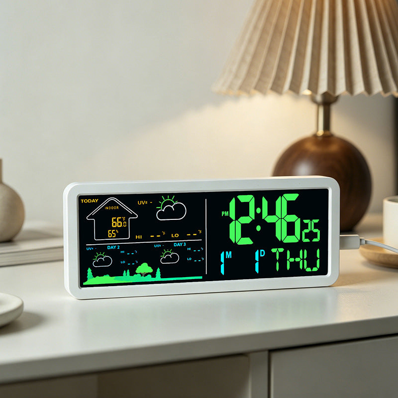Réveil numérique multifonction avec affichage météo et hygromètre 2