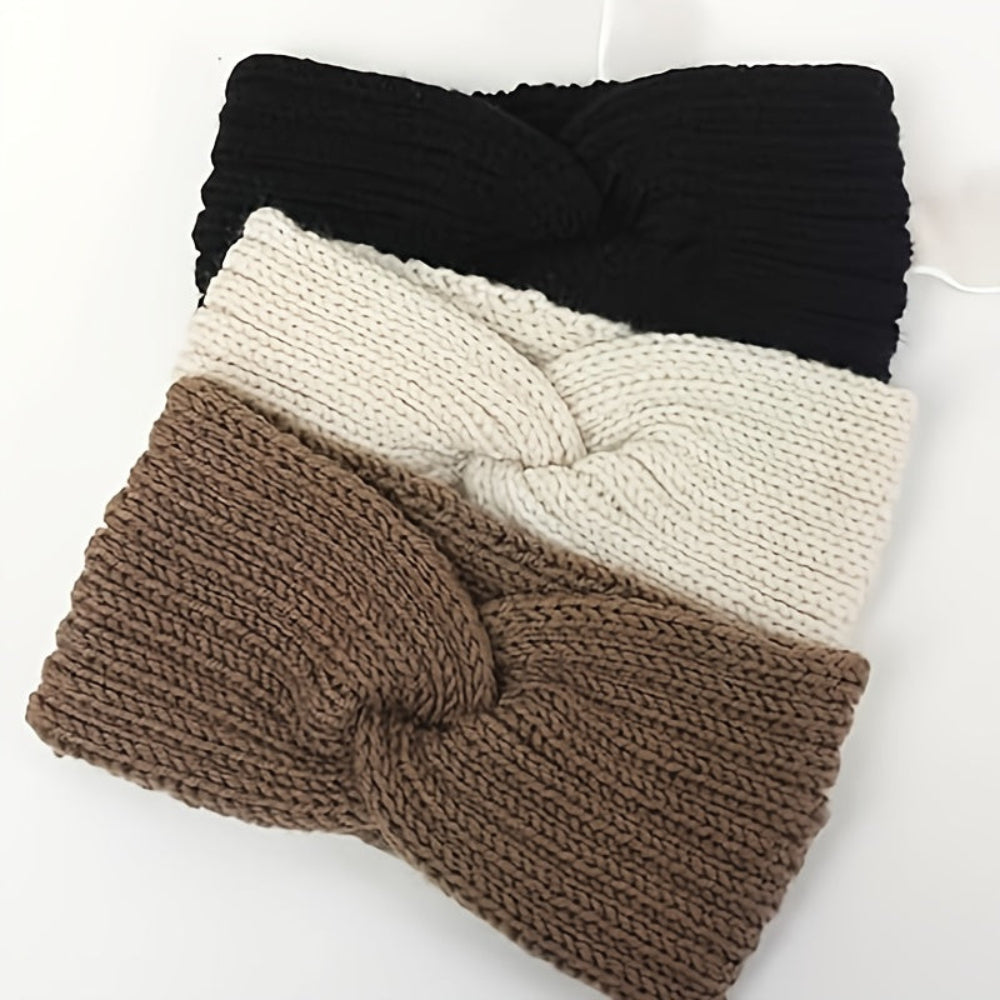Bandeau Tricot Femme Hiver Chaleur Oreilles - BlxckFR