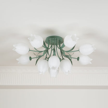 Luminaire Suspendu Chic en Laqué | Motif Fleur et Éclairage Chaud