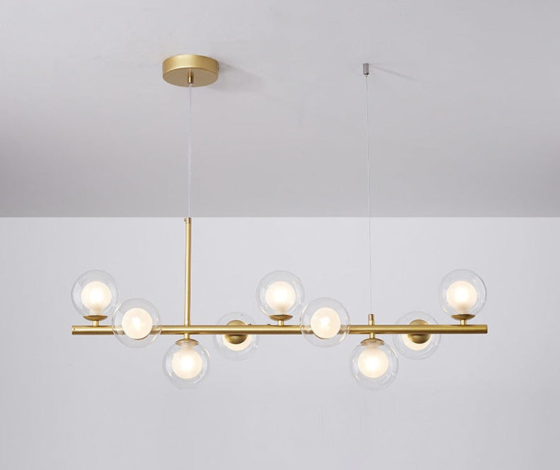 Lustre Élégant Salle à Manger Verre Métal