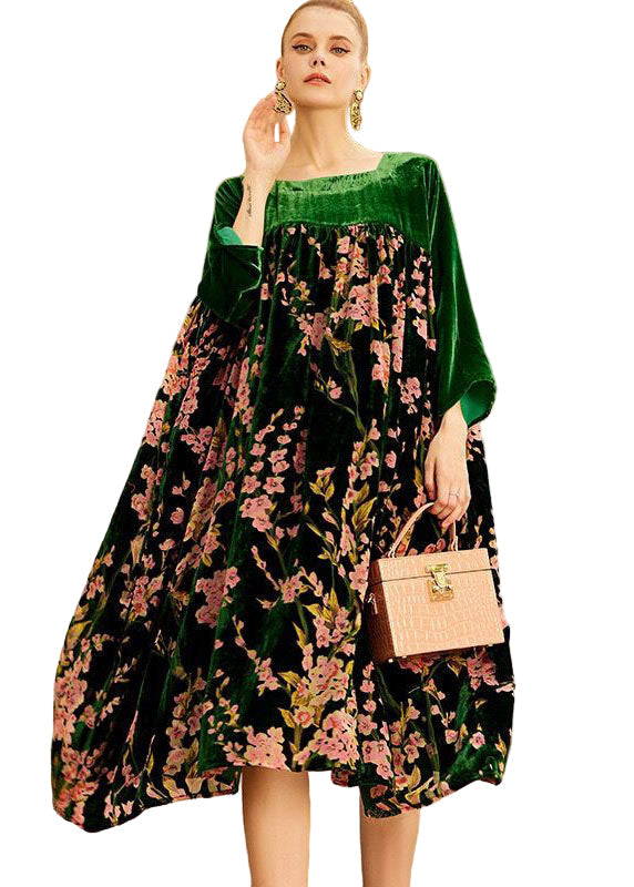 Robe Longue Femme Tissu Imprimé Coupe Fluide - Foivo