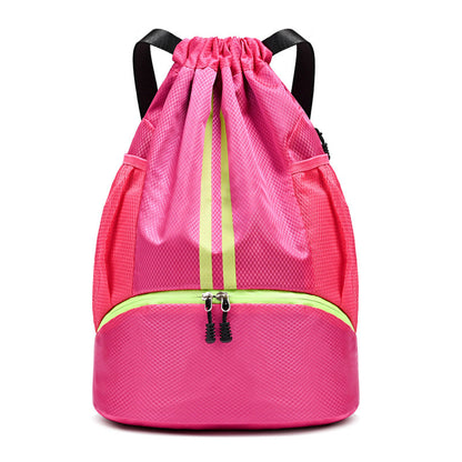 Sac à dos sport Unisexe cordon poches latérales mesh zippé - Foivo