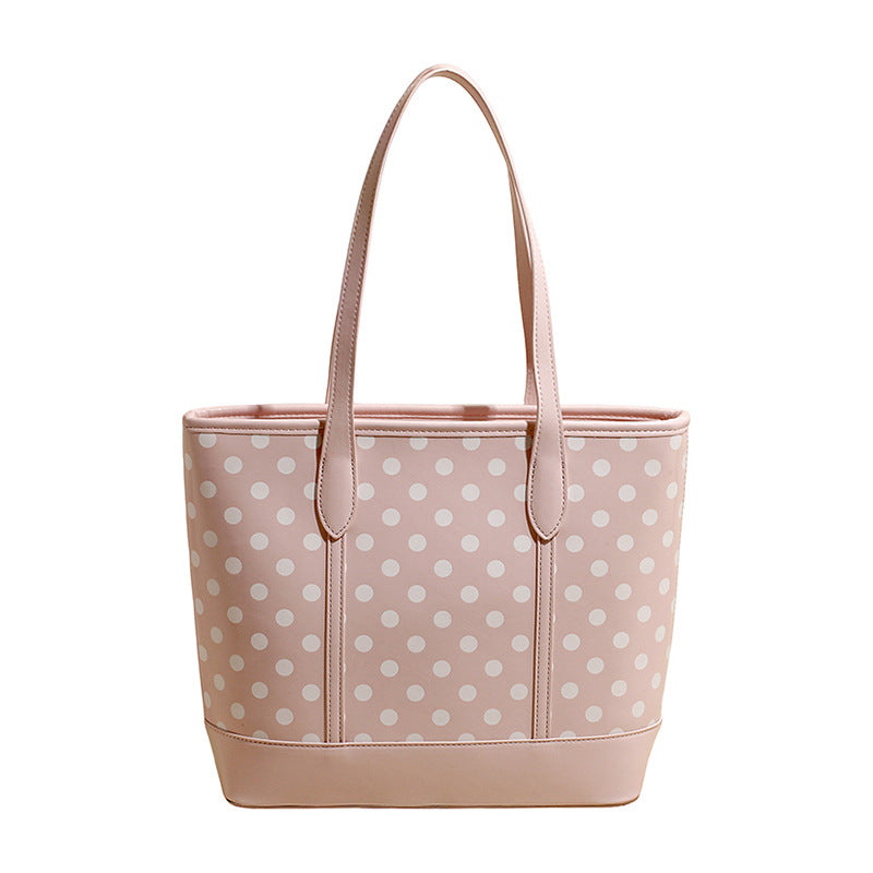 Sac cabas Femme Grand à Pois Longues Anses Souple - Foivo
