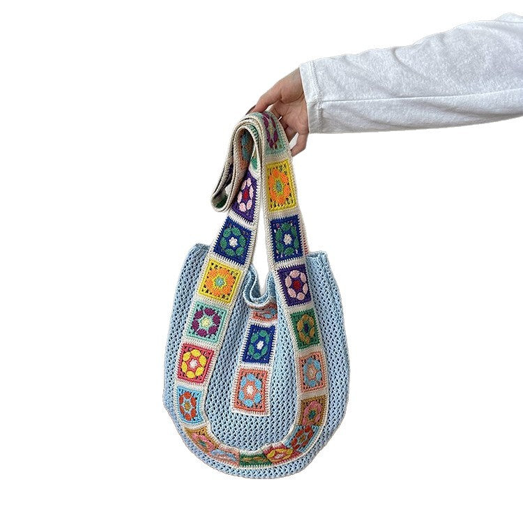 Sac cabas Femme Crochet motifs floraux Style bohème - Foivo