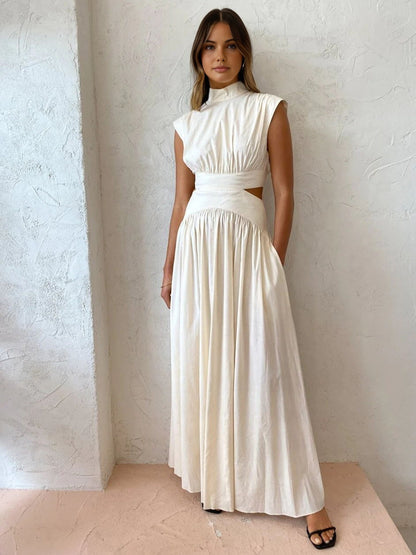 Robe Maxi Femme à Col Simulé 0