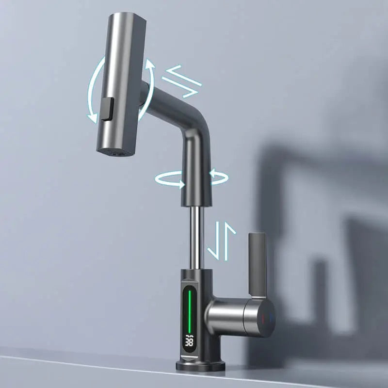 Robinet Salle de Bain 3 en 1 Innovant Design Rétractable 3
