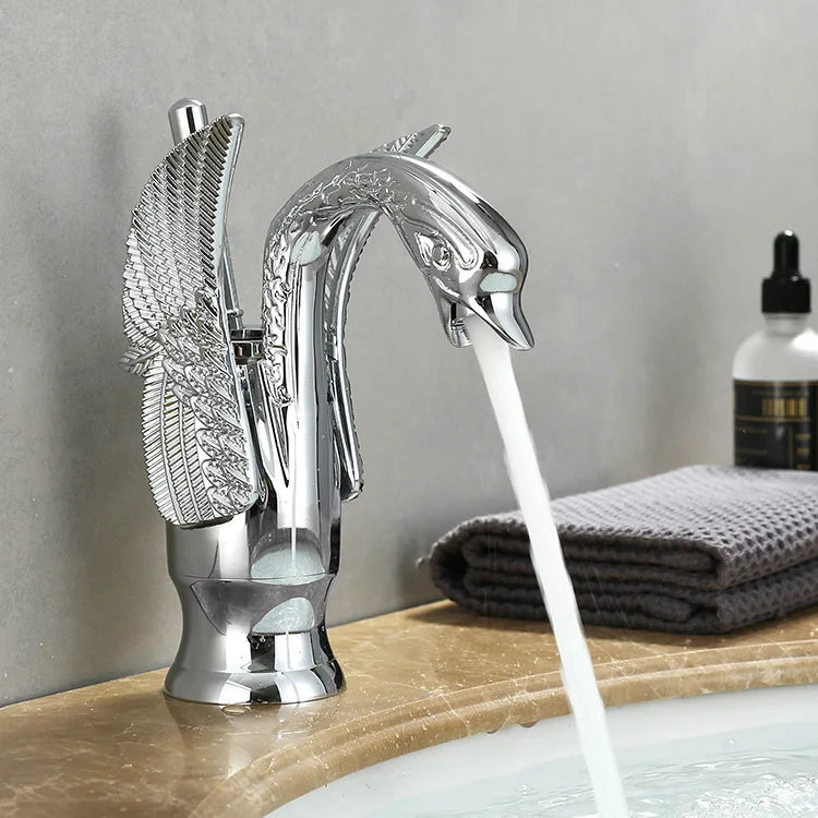 Robinet Salle de Bain Doré Contemporain à Poignée Unique 1