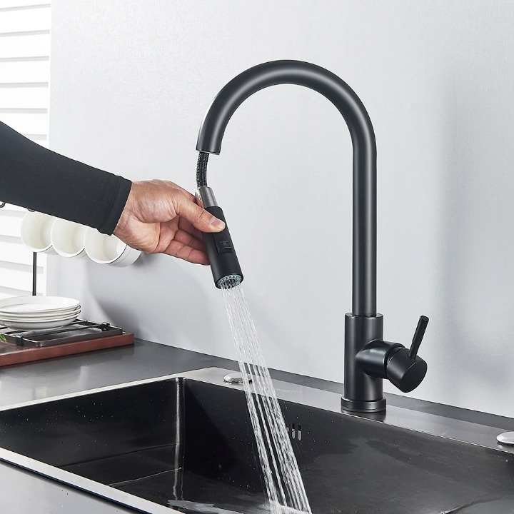 Robinet de cuisine avec bec extractible et contrôle tactile 4