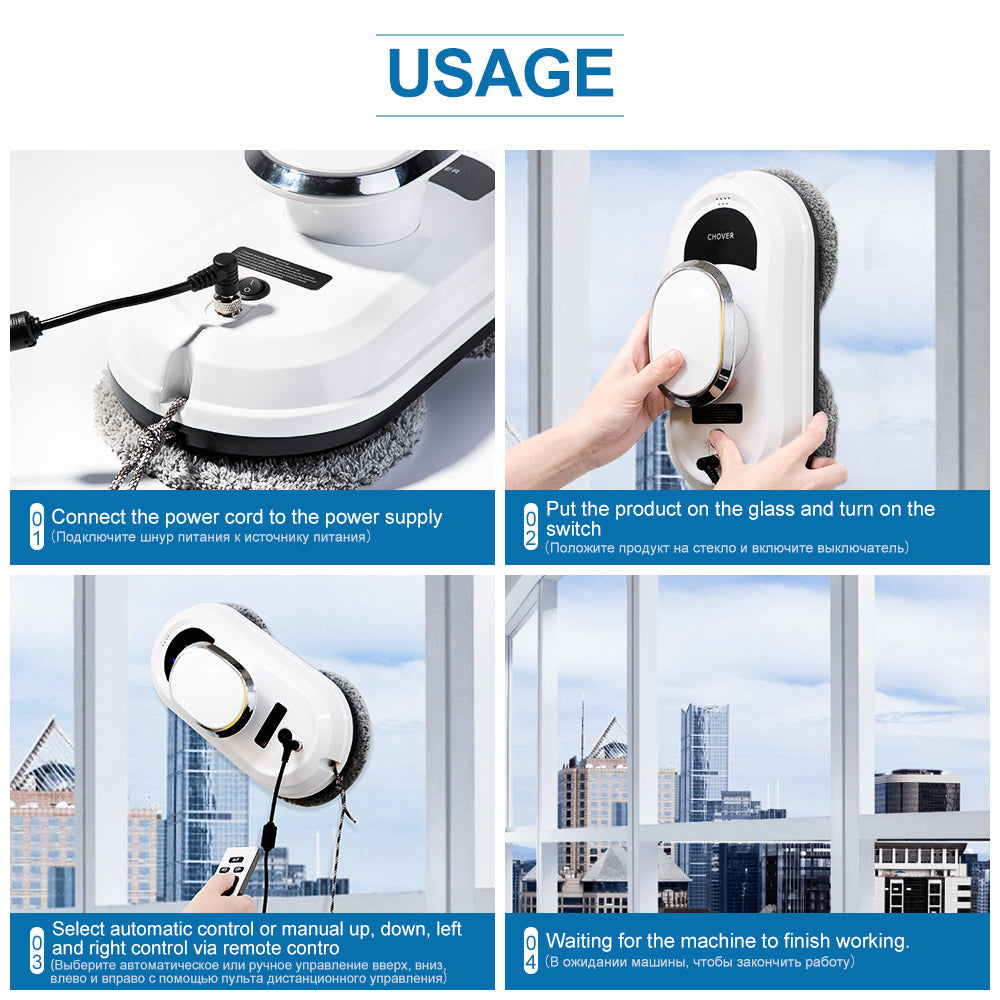 Robot Lave-Vitres Intelligent avec Télécommande 2