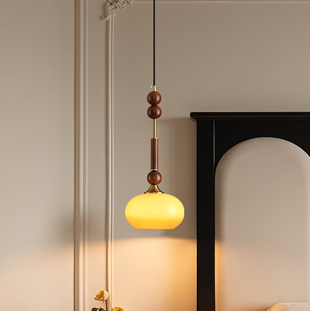 Lampe Suspendue Élégante en Bois et Métal avec LED - Foivo