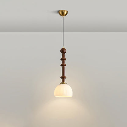 Lampe Suspendue Élégante en Bois et Métal avec LED
