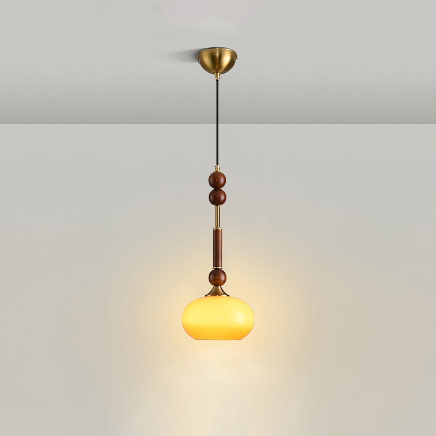 Lampe Suspendue Élégante en Bois et Métal avec LED