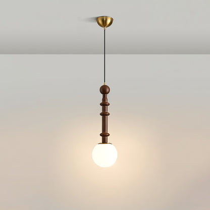 Lampe Suspendue Élégante en Bois et Métal avec LED