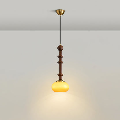 Lampe Suspendue Élégante en Bois et Métal avec LED