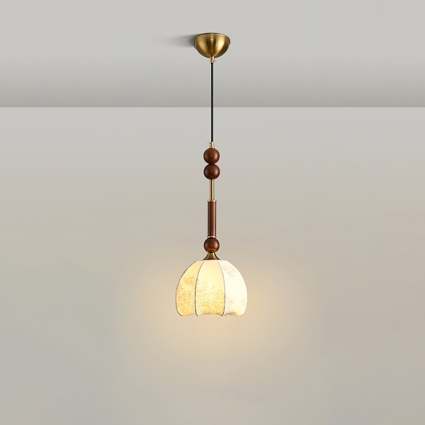 Lampe Suspendue Élégante en Bois et Métal avec LED