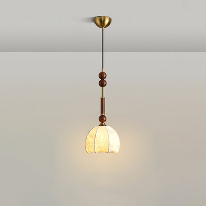 Lampe Suspendue Élégante en Bois et Métal avec LED