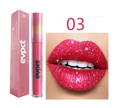 Rouge à Lèvres Pailleté Waterproof Longue Tenue Pour Femme 8