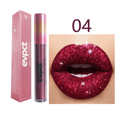 Rouge à Lèvres Pailleté Waterproof Longue Tenue Pour Femme 9