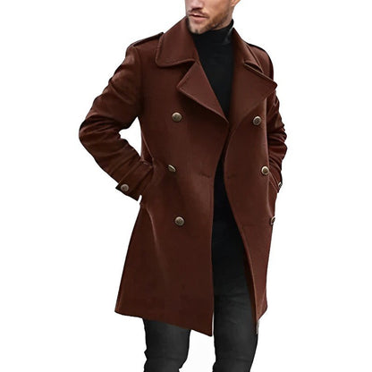 Manteau Hiver Homme Élégant à Fermeture Double - Foivo
