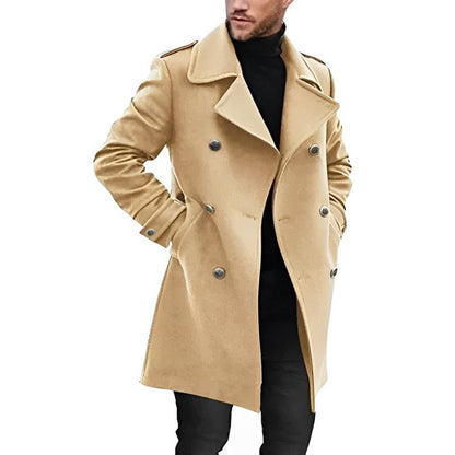 Manteau Hiver Homme Élégant à Fermeture Double